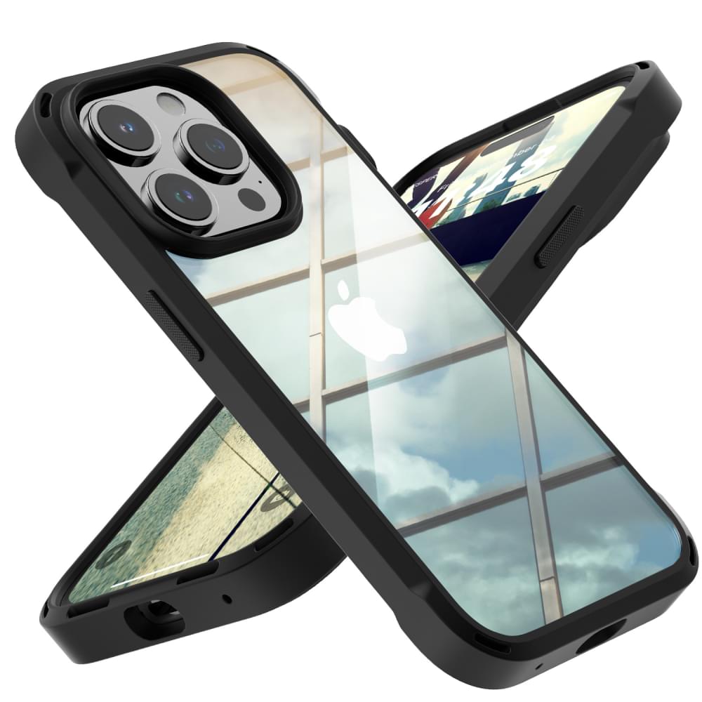 BESPER ベスパー iPhone 15 Pro 衝撃吸収 ハイブリッドケース-ブラック