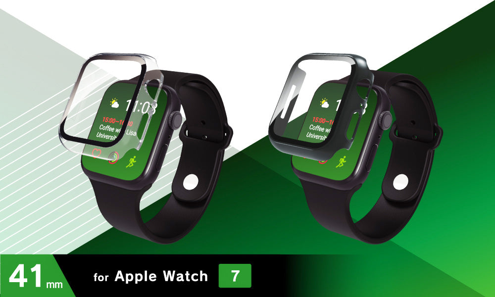 Apple Watch Series 9 / 8 / 7(41mm) 高透明 ガラス一体型PCケース