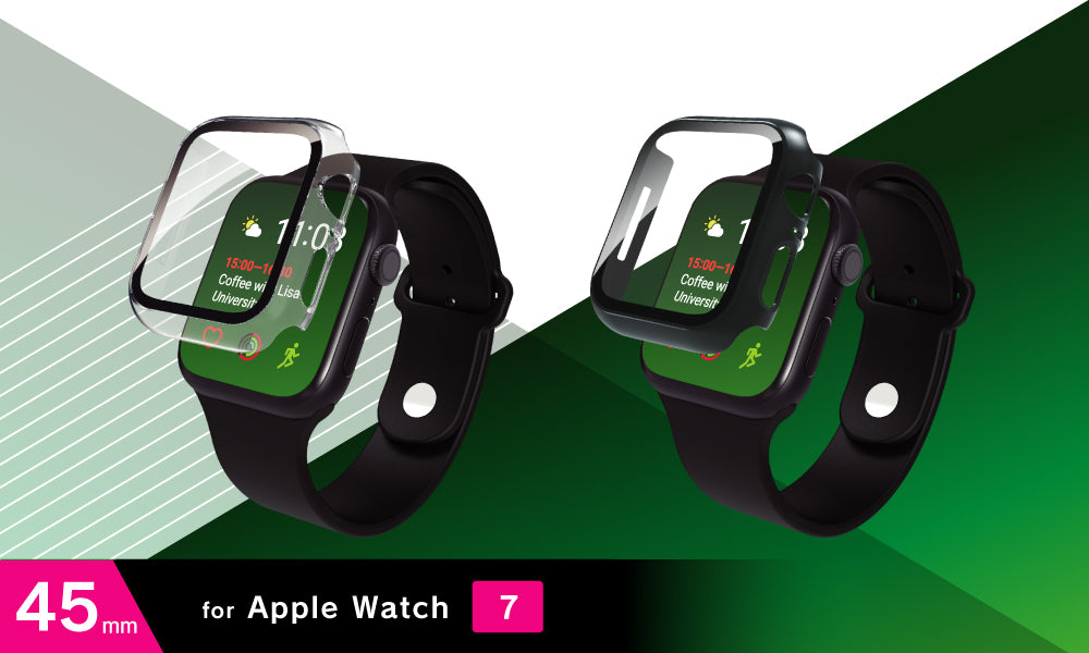 Apple Watch Series 9 / 8 / 7(45mm) 高透明 ガラス一体型PCケース