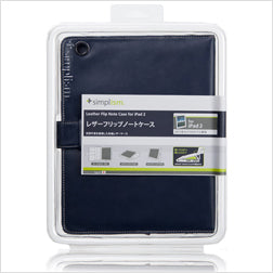レザー フリップノートケース for iPad 2