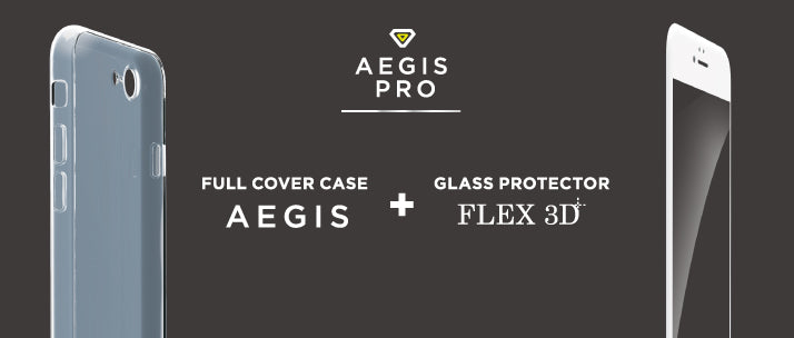 [Aegis Pro] フルガード セット 3D Complex ガラス + TPU ケース for iPhone 7 Plus（5.5インチ）（販売終了）