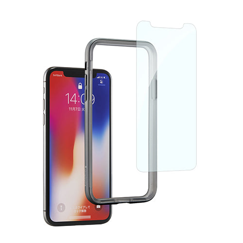 [Turtle Bumper Pro] アルミバンパー＆強化ガラスセット for iPhone X（販売終了）